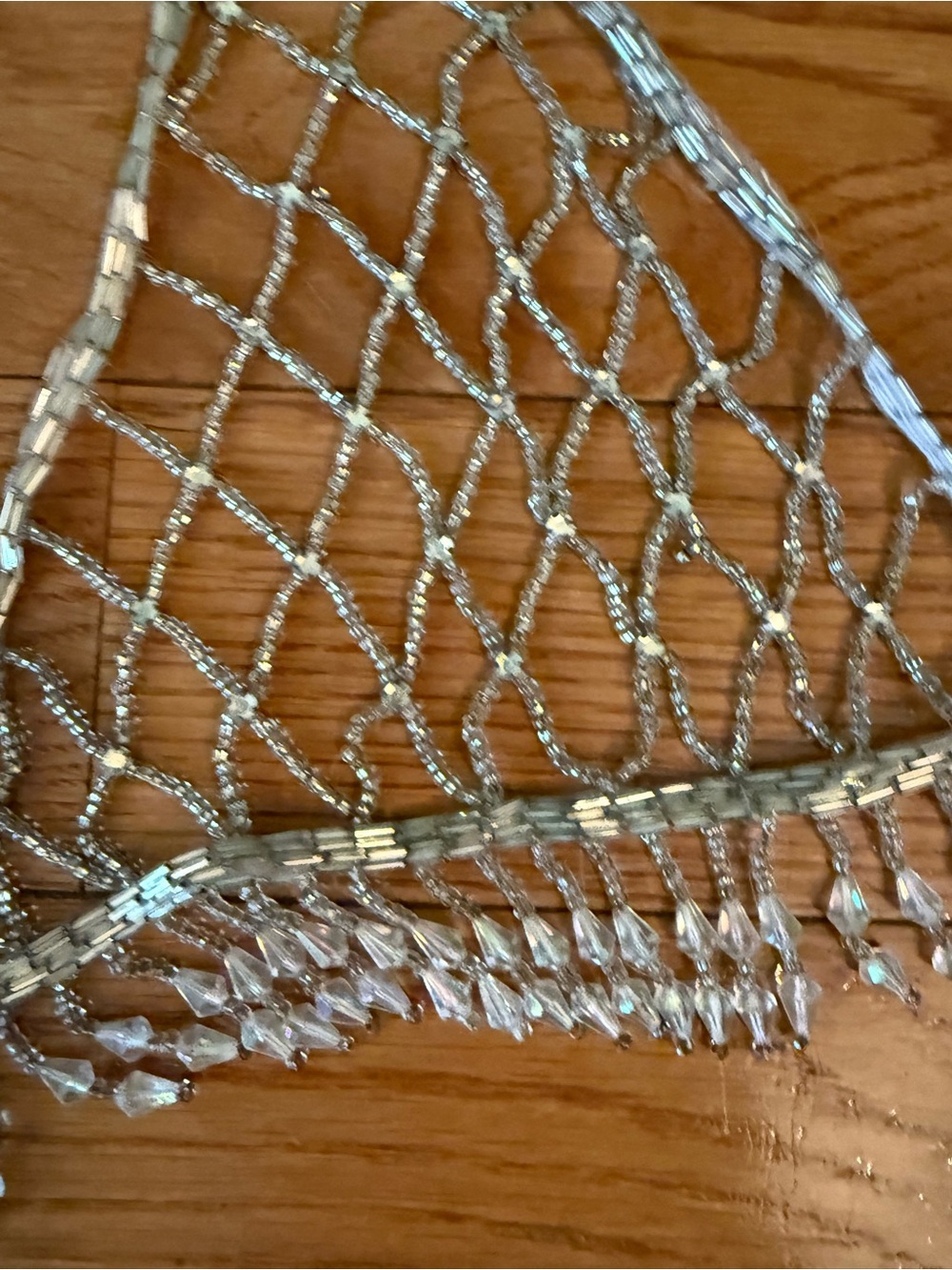 1920s Vintage Silver crystal Beaded Mesh Bralette - Women Intimates & Sleepwear